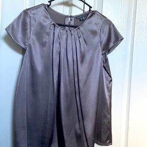 Silver silk casual top
